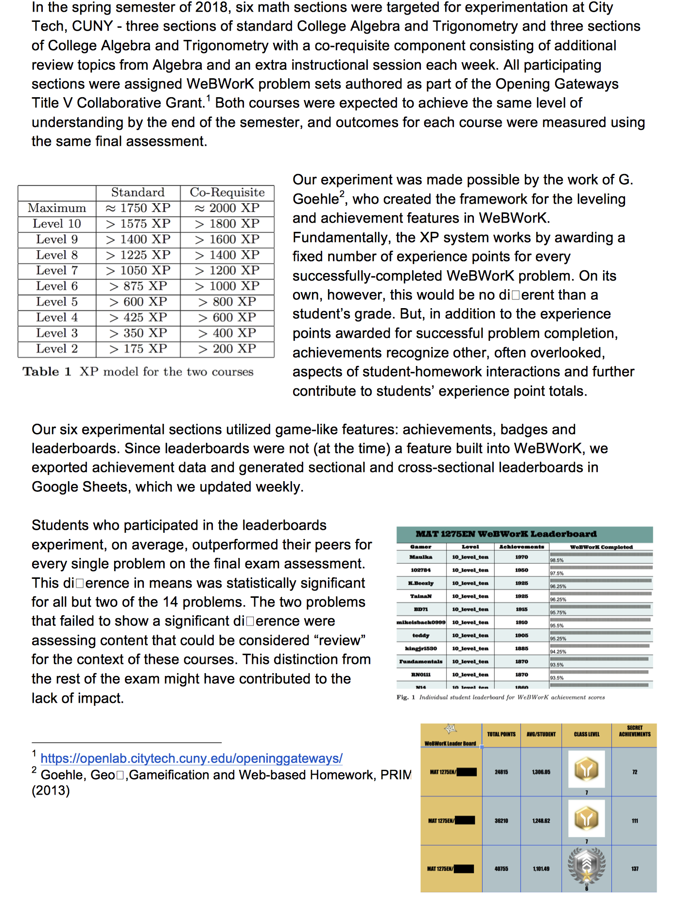 WeBWorK Leaderboards from Experiment to Feature | The WeBWorK Project
